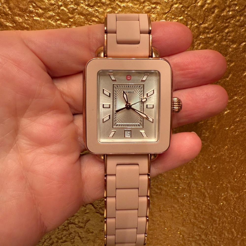 Michele Deco Sport Pink Gold Desert Rose Watch - Picture 5 of 5